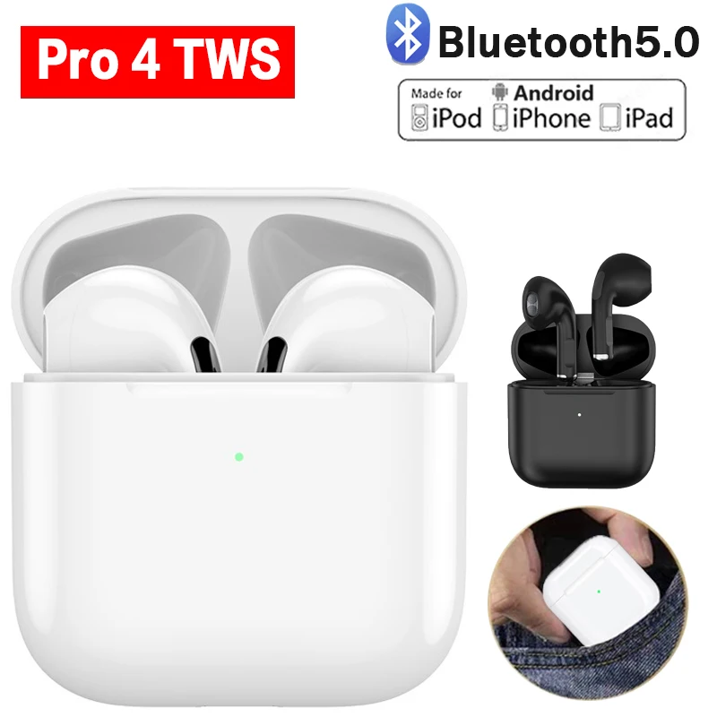 Original Air Pro 4 Wireless Headsets Bluetooth Earphones 9D Hifi Stereo Sport Mini Pods Handsfree Earbuds For Apple iPhone Xiaom
Original Air Pro 4 Wireless Headsets Bluetooth Earphones 9D Hifi Stereo Sport Mini Pods Handsfree Earbuds For Apple iPhone Xiaom