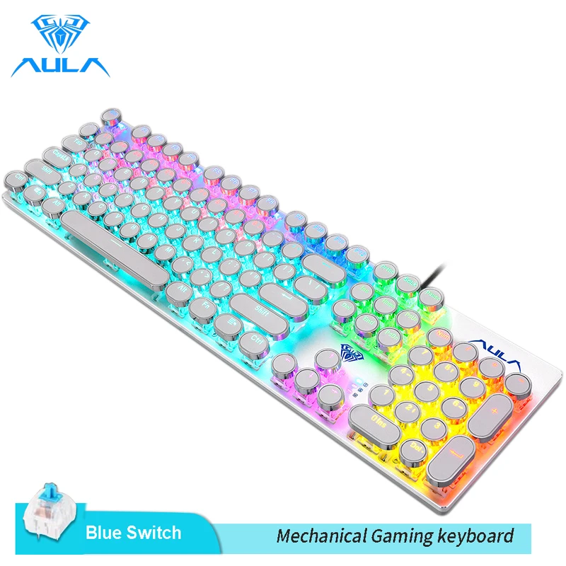 AULA F2068 Punk Edition Mechanical Gaming Keyboard 104 Keys Anti-Ghosting USB Wired Hybrid Backlight Keyboard for Laptop Desktop
AULA F2068 Punk Edition Mechanical Gaming Keyboard 104 Keys Anti-Ghosting USB Wired Hybrid Backlight Keyboard for Laptop Desktop