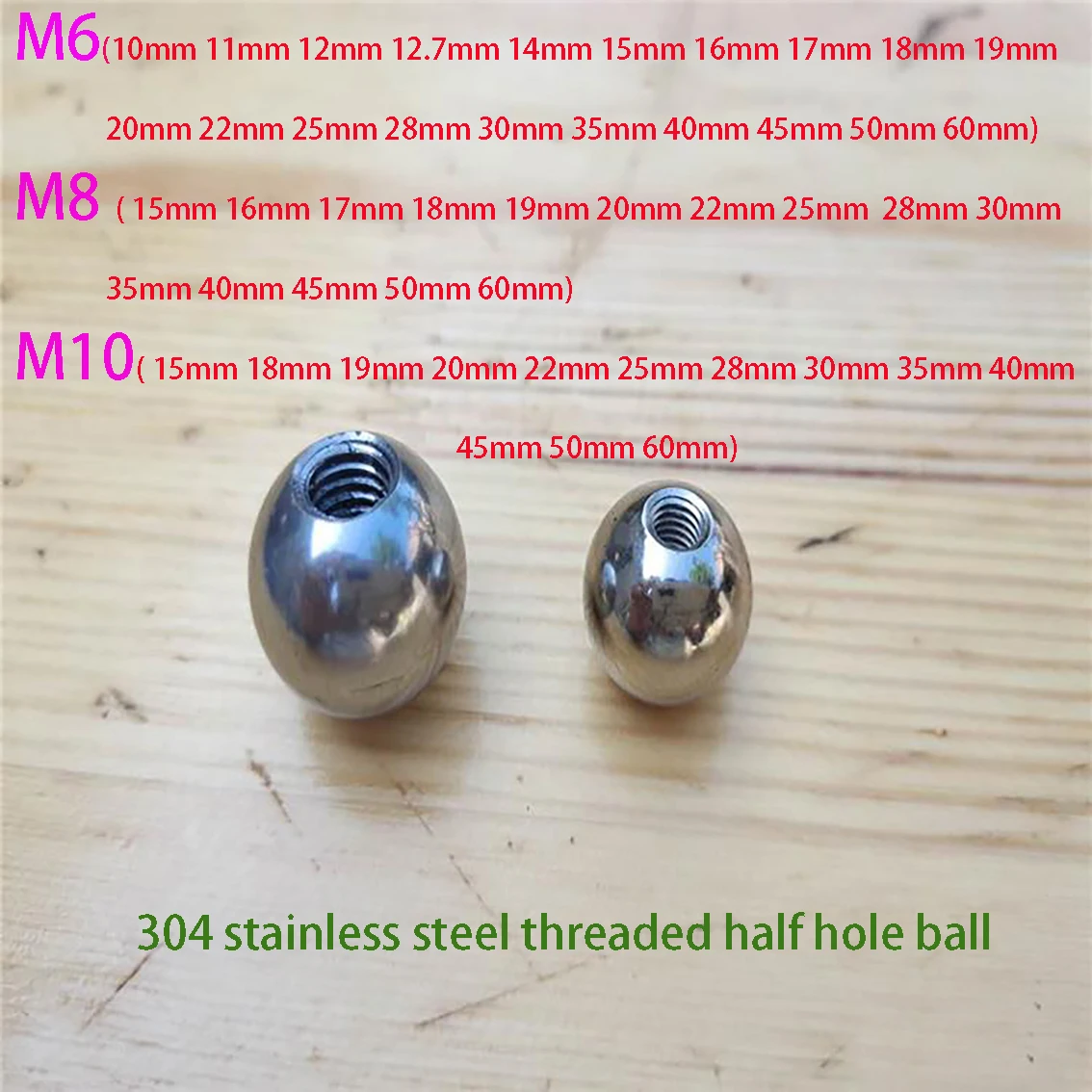 Шарики из нержавеющей стали 304 с полуотверстием и внутренней резьбой, шарики из стали M6, M8, M10, метрические отверстия для глухого отверстия, внешний диаметр 10 мм-60 мм
Шарики из нержавеющей стали 304 с полуотверстием и внутренней резьбой, шарики из стали M6, M8, M10, метрические отверстия для глухого отверстия, внешний диаметр 10 мм-60 мм