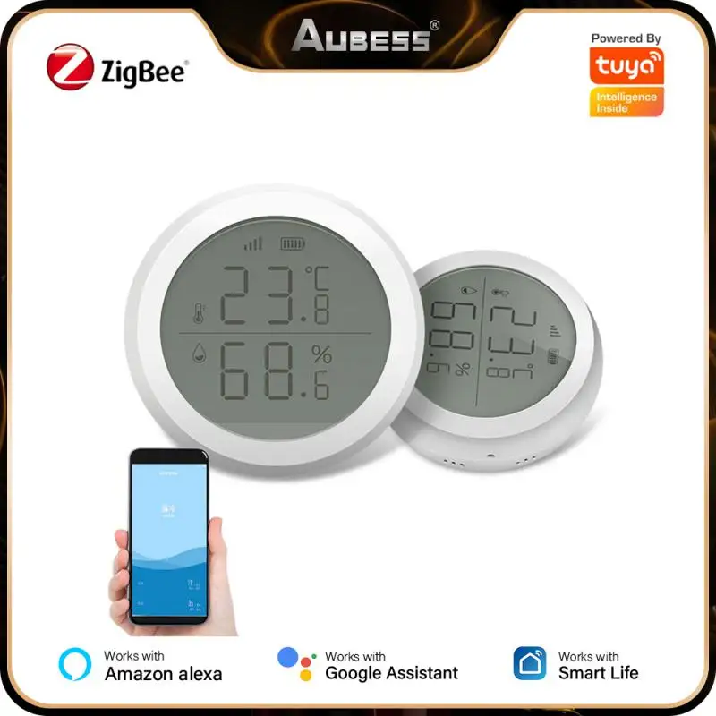 Tuya ZigBee умный датчик температуры и влажности с ЖК-дисплеем работает с Alexa Google Home, Smartlife ,Zigbee Hub
Tuya ZigBee умный датчик температуры и влажности с ЖК-дисплеем работает с Alexa Google Home, Smartlife ,Zigbee Hub