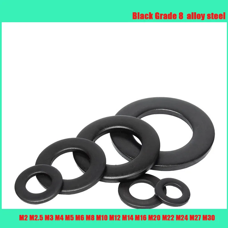 Black Grade 8.8 alloy steel Flat Washer Plain Gasket Pad M2 M2.5 M3 M4 M5 M6 M8 M10 M12 M14 M16 M20 M22 M24 M27 M30 GB97 DIN125
Black Grade 8.8 alloy steel Flat Washer Plain Gasket Pad M2 M2.5 M3 M4 M5 M6 M8 M10 M12 M14 M16 M20 M22 M24 M27 M30 GB97 DIN125