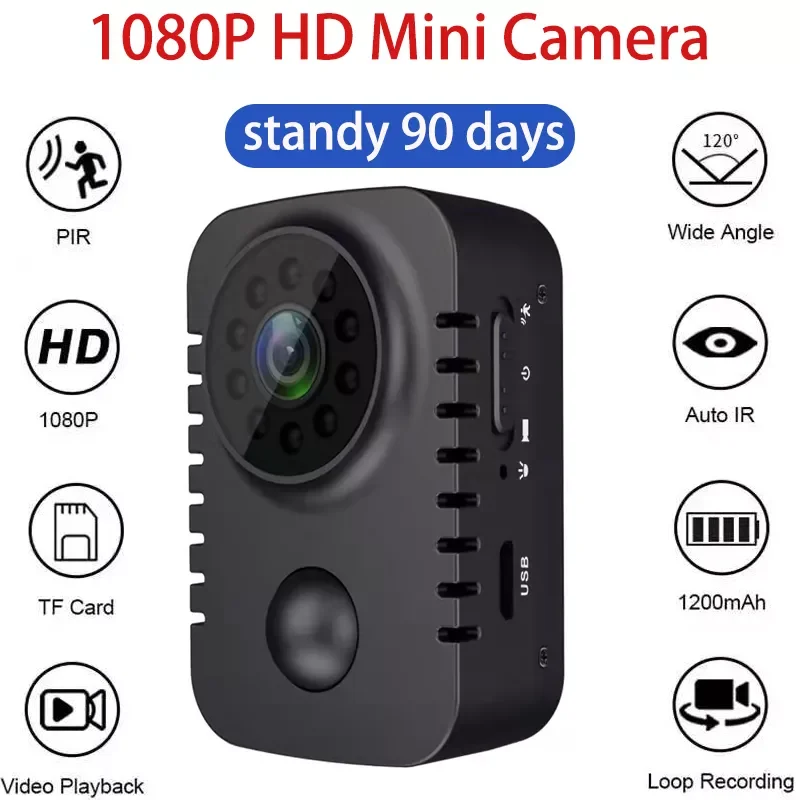 Мини-камера HD 1080P карманная Беспроводная с ночным видением и датчиком движения
Мини-камера HD 1080P карманная Беспроводная с ночным видением и датчиком движения