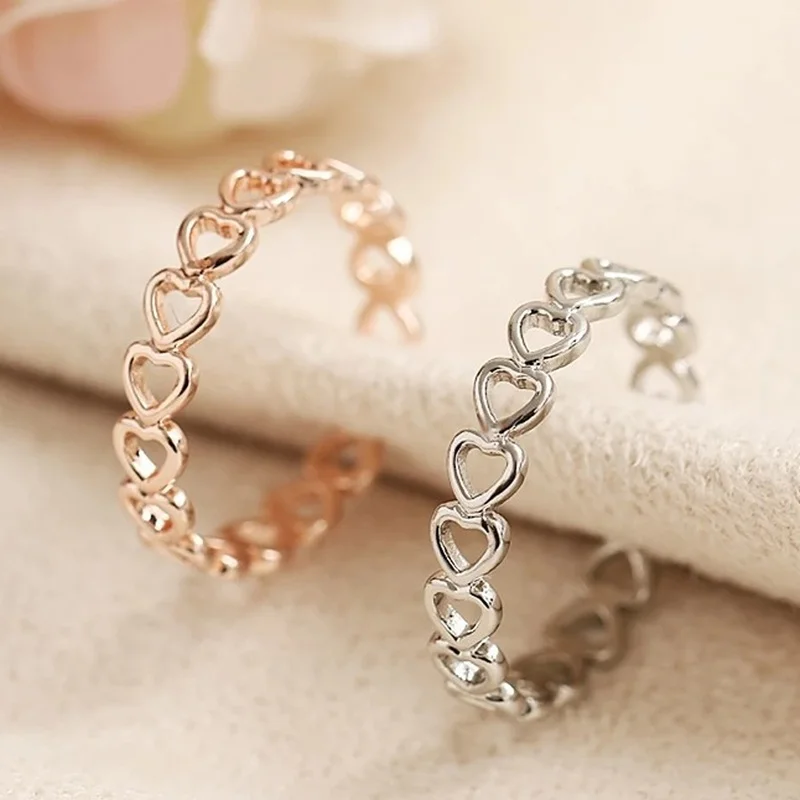 Simple Hollow Love Heart Ring Jewelry Silver Open Adjustable Heart-shaped Rings Jewelry Gift Wedding Party Women Girl New Design
Simple Hollow Love Heart Ring Jewelry Silver Open Adjustable Heart-shaped Rings Jewelry Gift Wedding Party Women Girl New Design