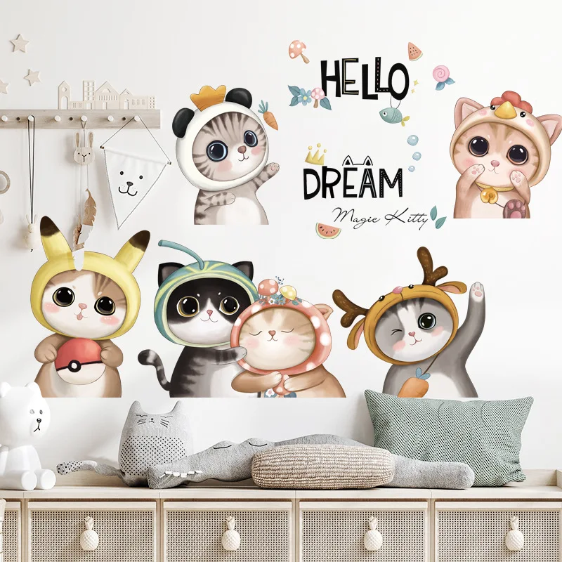 Vinyl Wallpapers Self-adhesive Removable DIY Art Decals Murals for Kids Children's Room Decoration Cartoon Cats Wall Stickers
Vinyl Wallpapers Self-adhesive Removable DIY Art Decals Murals for Kids Children's Room Decoration Cartoon Cats Wall Stickers