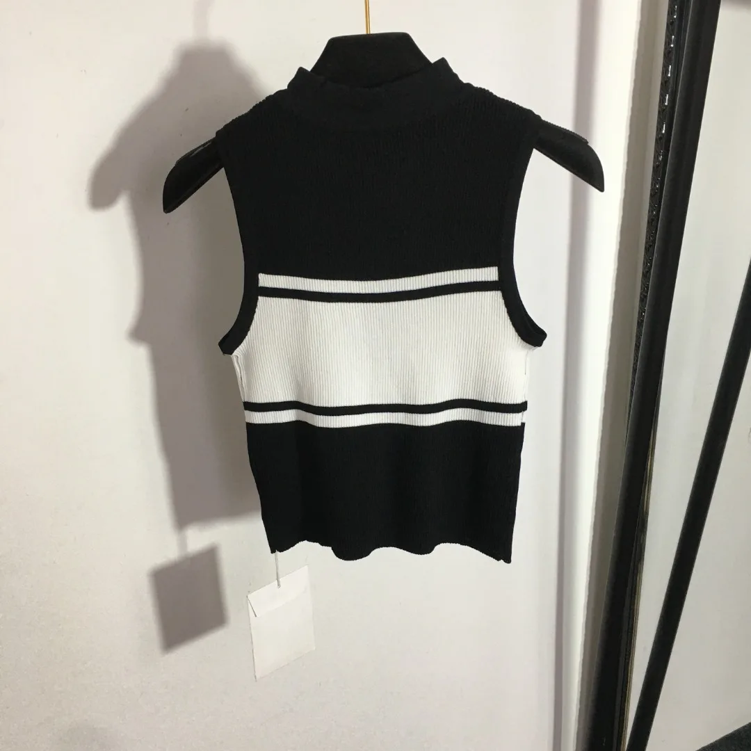 Summer Women's Knitted Vest Mock Neck Zip Black And White Panel Letter Print Pullover Fashion Versatile 0215462380
Summer Women's Knitted Vest Mock Neck Zip Black And White Panel Letter Print Pullover Fashion Versatile 0215462380