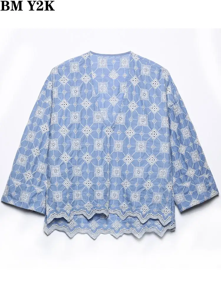 BM Y2K blusas mujer de moda 2021 embroidery asymmetry cotton blouses vintage drop-shoulder sleeves female shirts chic tops
BM Y2K blusas mujer de moda 2021 embroidery asymmetry cotton blouses vintage drop-shoulder sleeves female shirts chic tops