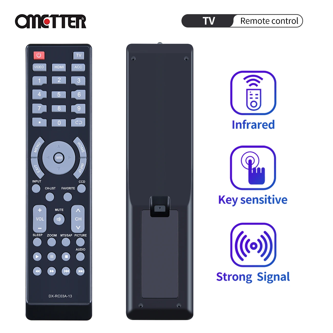 

New DX-RC03A-13 Replaced Remote Control Fit for Dynex TV Model DX-60D260A13 DX60D260A13