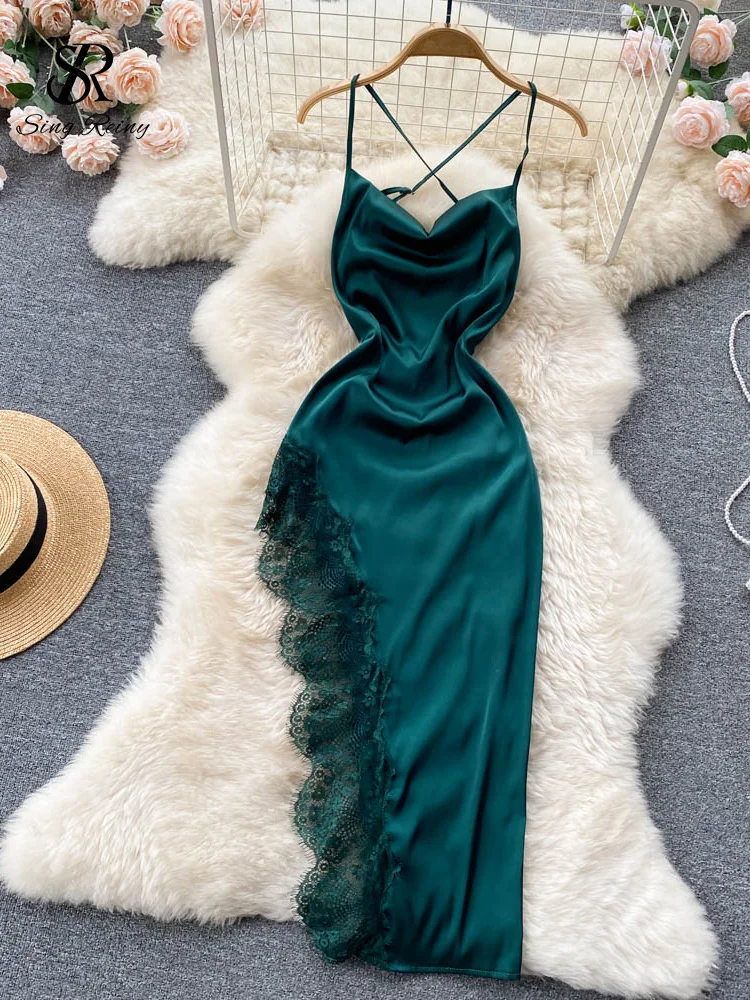 LIRUICHENG Irregular Splice Lace Women Dress Summer Slim Solid Hollow Out Temperament Sexy Ladies Split A Line Slim Dresses
LIRUICHENG Irregular Splice Lace Women Dress Summer Slim Solid Hollow Out Temperament Sexy Ladies Split A Line Slim Dresses