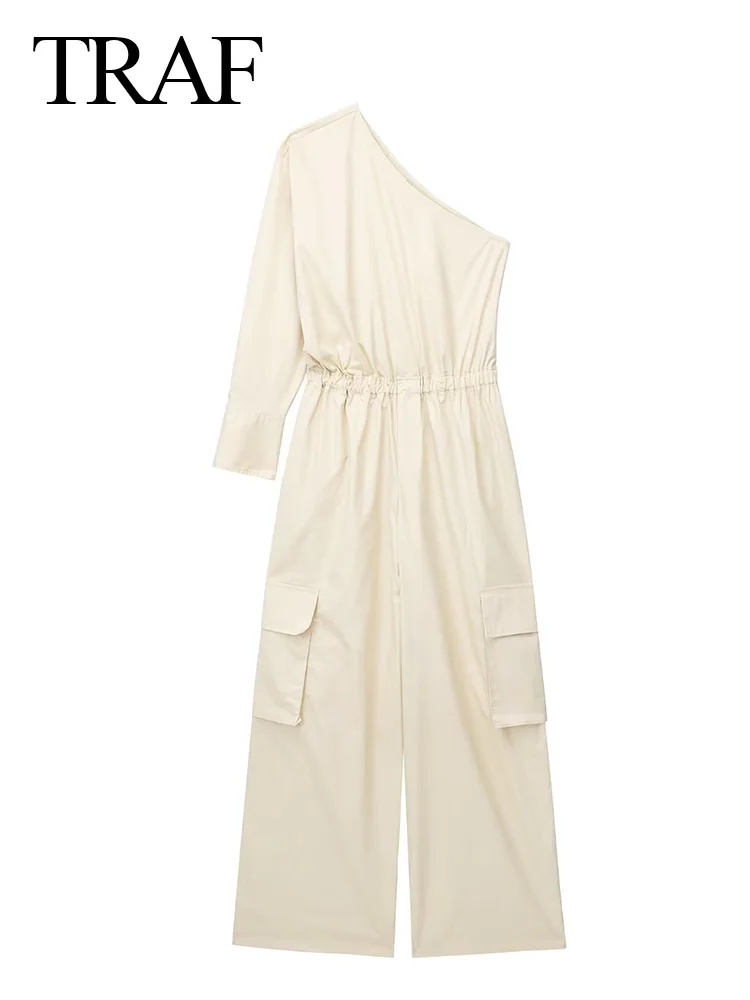 TRAF 2023 Women Fashion Solid Color Strapless Top Baggy Pant Suits Elastic Waist Causal Streetwear Rompers Outfits for Women
TRAF 2023 Women Fashion Solid Color Strapless Top Baggy Pant Suits Elastic Waist Causal Streetwear Rompers Outfits for Women