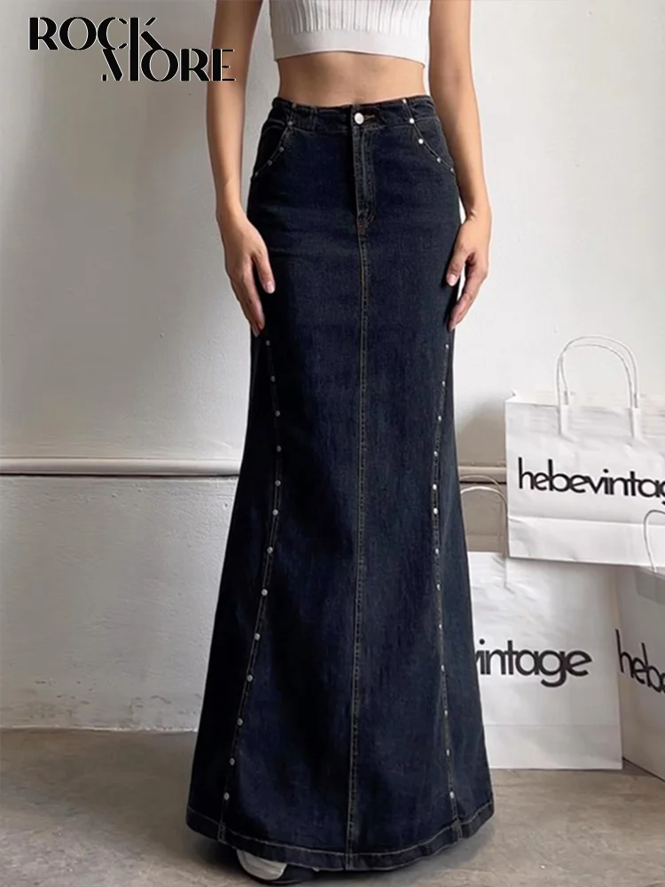 Rockmore Vintage High Waist Trumpet Long Skirt Women Y2K Chic Rivet Slim Flared Denim Skirts Streetwear Fashion Retro Outfits
Rockmore Vintage High Waist Trumpet Long Skirt Women Y2K Chic Rivet Slim Flared Denim Skirts Streetwear Fashion Retro Outfits