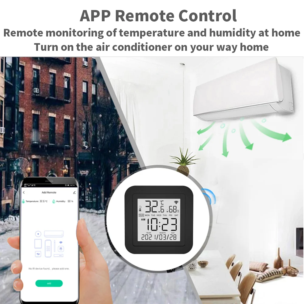 2 PCS Tuya WiFi Smart IR Remote with Temperature Humidity Sensor Date Display for Air Conditioner TV Works with Alexa,Google Hom
2 PCS Tuya WiFi Smart IR Remote with Temperature Humidity Sensor Date Display for Air Conditioner TV Works with Alexa,Google Hom