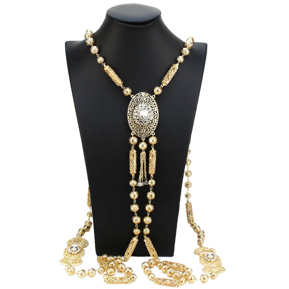 Sunspicems 18K Gold Color Women Body Shoulder Back Chain Algeria Morocco Bride Wedding Jewelry Arabic Caftan Abaya Chest Chain
Sunspicems 18K Gold Color Women Body Shoulder Back Chain Algeria Morocco Bride Wedding Jewelry Arabic Caftan Abaya Chest Chain