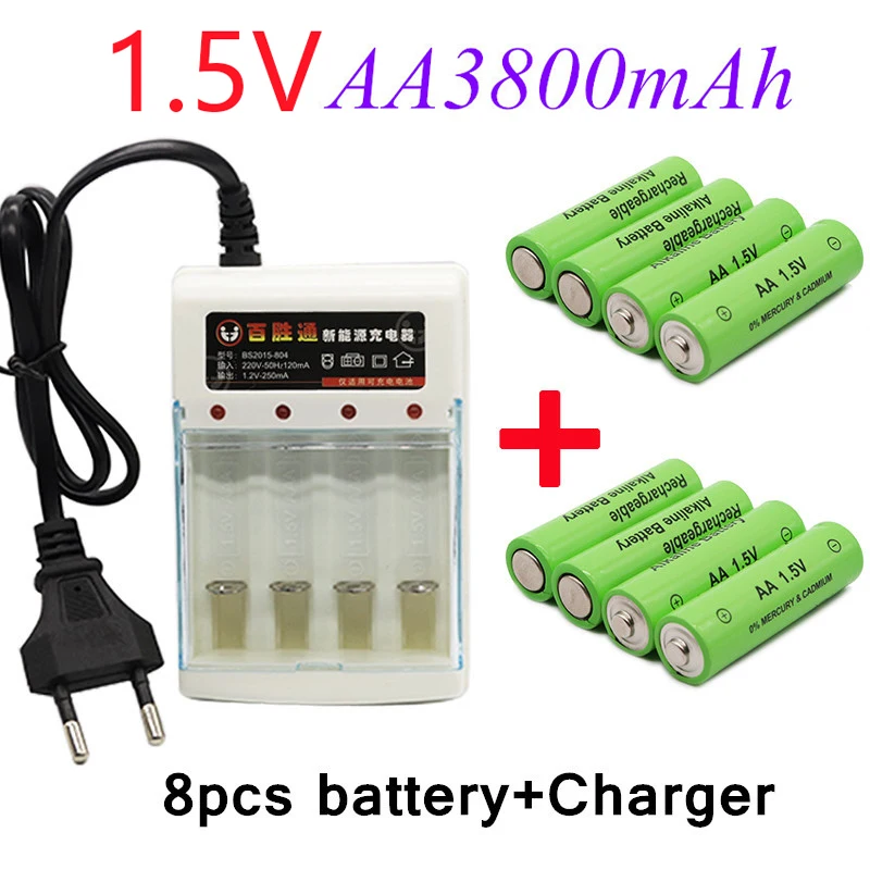 New Tag 3800MAH rechargeable battery AA1.5 V 3800mah chargeable For Clock Toys Flashlight Remote Control Camera battery+charger
New Tag 3800MAH rechargeable battery AA1.5 V 3800mah chargeable For Clock Toys Flashlight Remote Control Camera battery+charger
