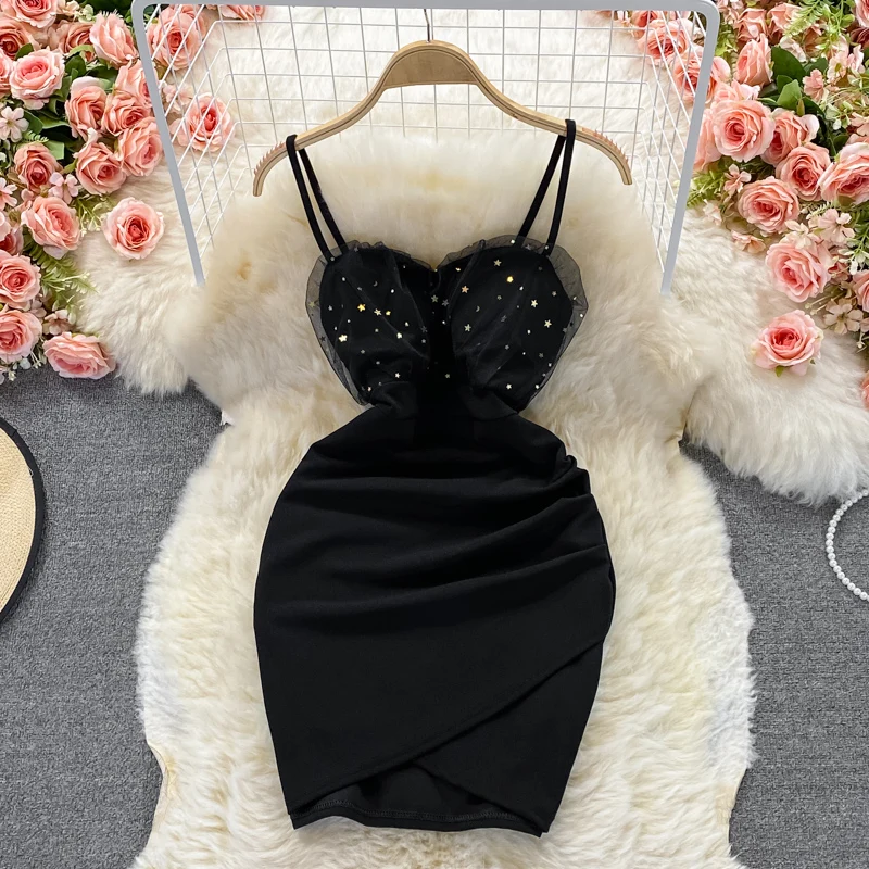 Sexy Dress Women Mesh Patchwork Bodycon Summer Spaghetti Strap Club Party Short Dress 2022
Sexy Dress Women Mesh Patchwork Bodycon Summer Spaghetti Strap Club Party Short Dress 2022