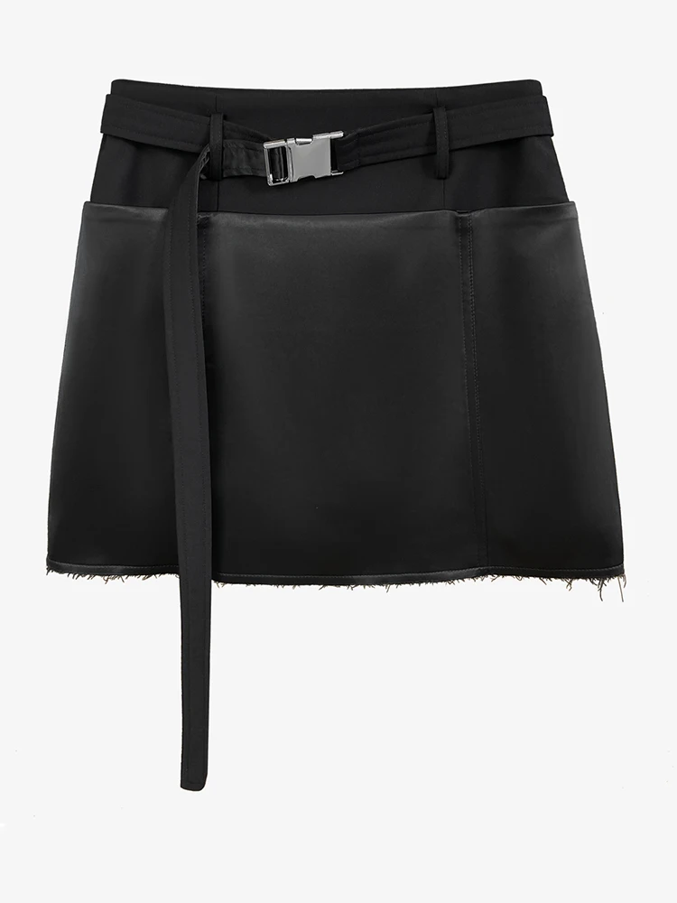 High Waist Black Metal Buckle Belted Hem Burr Mini Half-body Skirt Women Fashion Tide New Spring Summer 2022 M681
High Waist Black Metal Buckle Belted Hem Burr Mini Half-body Skirt Women Fashion Tide New Spring Summer 2022 M681