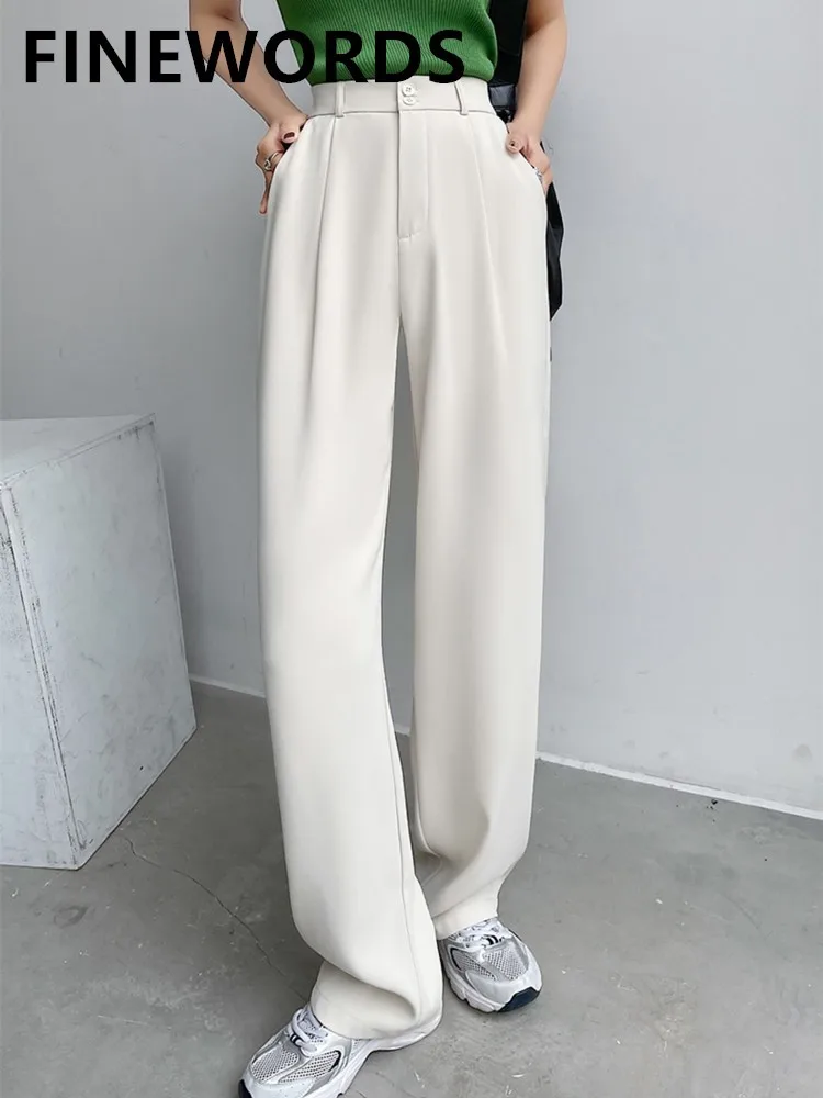 FINEWORDS Casual Korean Vintage Wide Leg Pants Women Streetwear Loose Chiffon Pants Solid High Waist White Pantalones De Mujer
FINEWORDS Casual Korean Vintage Wide Leg Pants Women Streetwear Loose Chiffon Pants Solid High Waist White Pantalones De Mujer