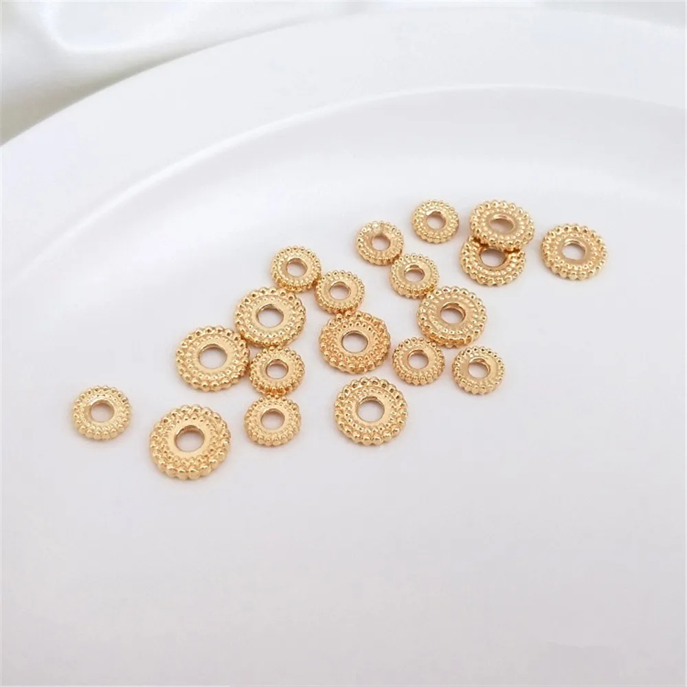 14K Gold Plated Accessories twist edge round wheel bead splice diy hand string bracelet first jewelry material
14K Gold Plated Accessories twist edge round wheel bead splice diy hand string bracelet first jewelry material