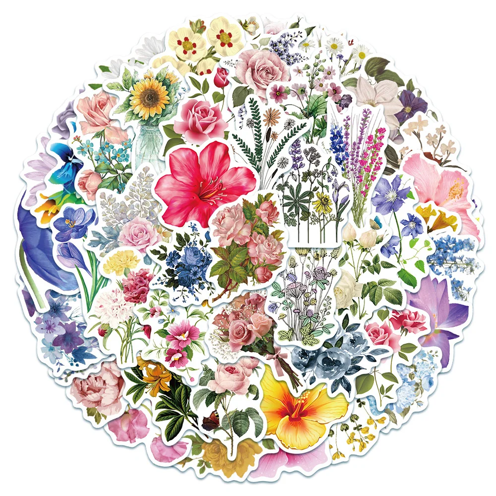 10/30/50 шт., водонепроницаемые наклейки в виде цветов
10/30/50 шт., водонепроницаемые наклейки в виде цветов