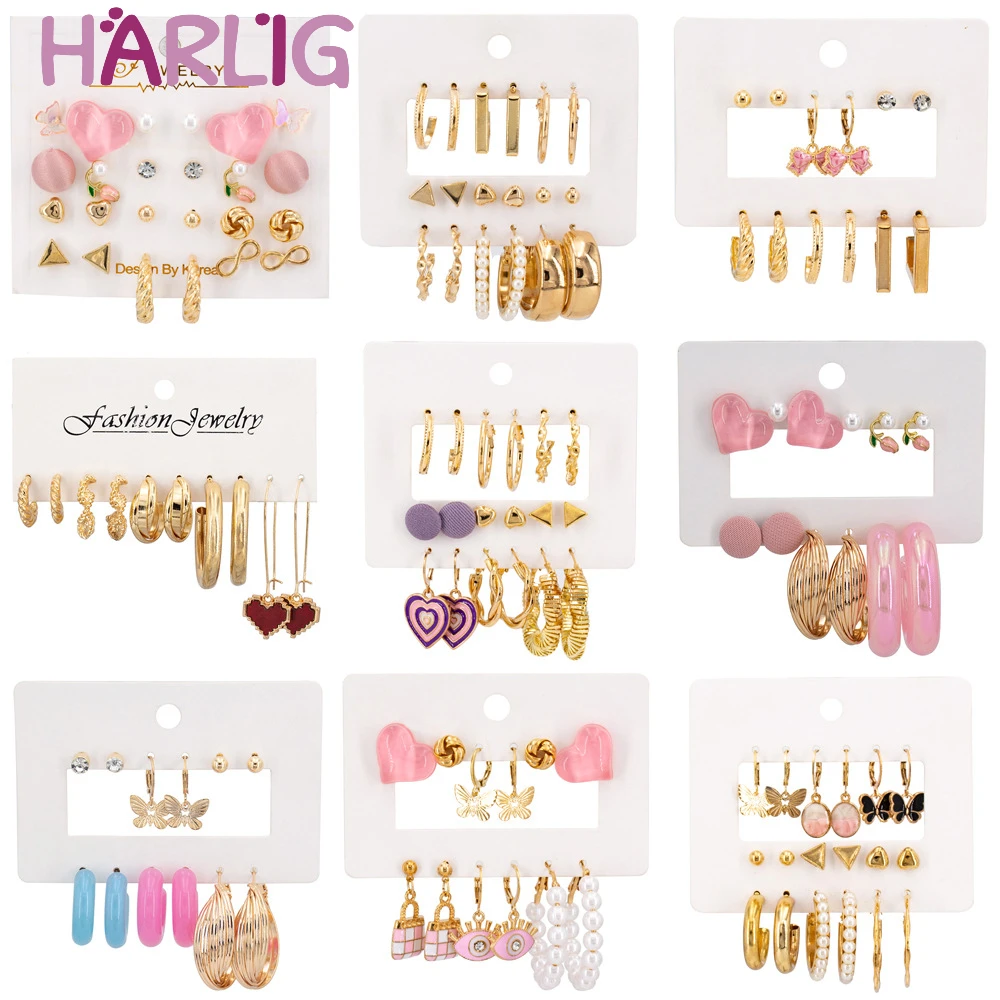 Harlig Women Girls Metal Hoop Earrings Set ResinPink Colour Heart Butterfly Pearl Eyes High Street Fashion Accessories Jewelry
Harlig Women Girls Metal Hoop Earrings Set ResinPink Colour Heart Butterfly Pearl Eyes High Street Fashion Accessories Jewelry