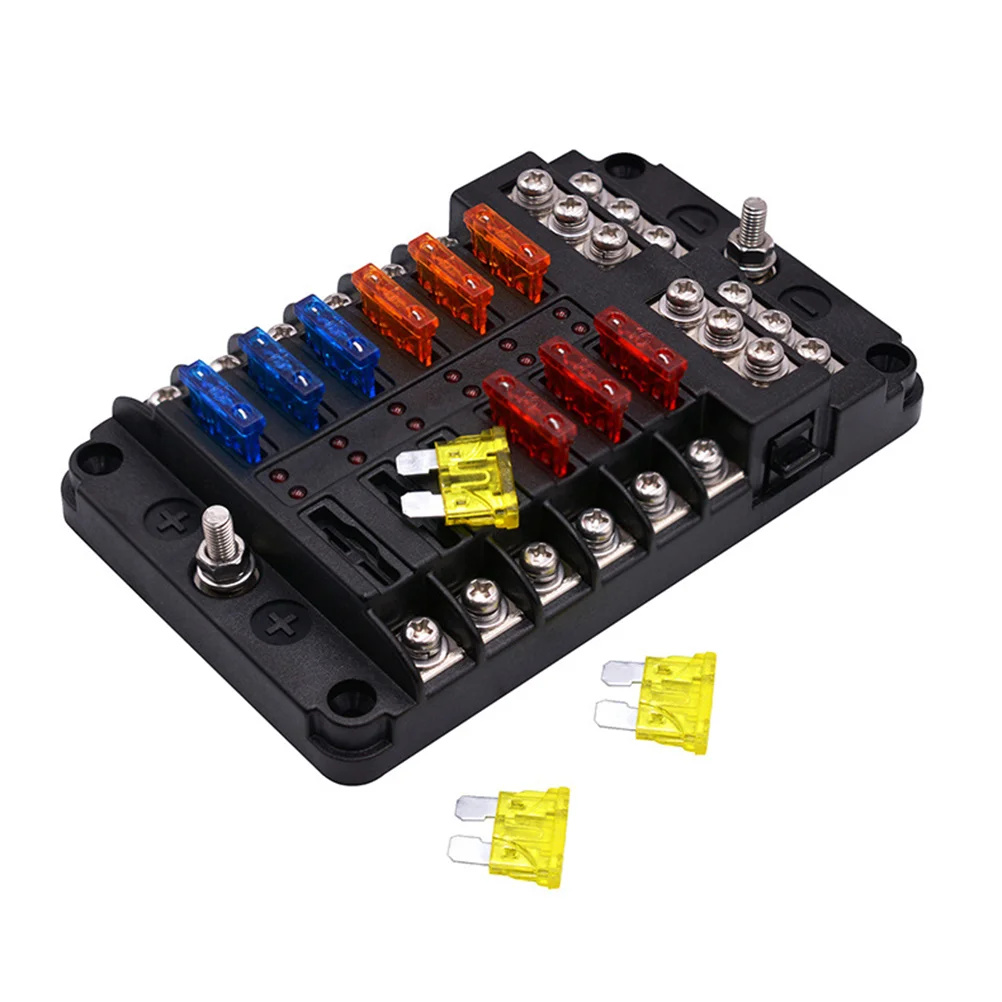 12-Way 1-Input Fuseholder ATO Fuse Box Holder with LED Indicator Board Waterproof Protective Cover for Car Boat Marine SUV
12-Way 1-Input Fuseholder ATO Fuse Box Holder with LED Indicator Board Waterproof Protective Cover for Car Boat Marine SUV