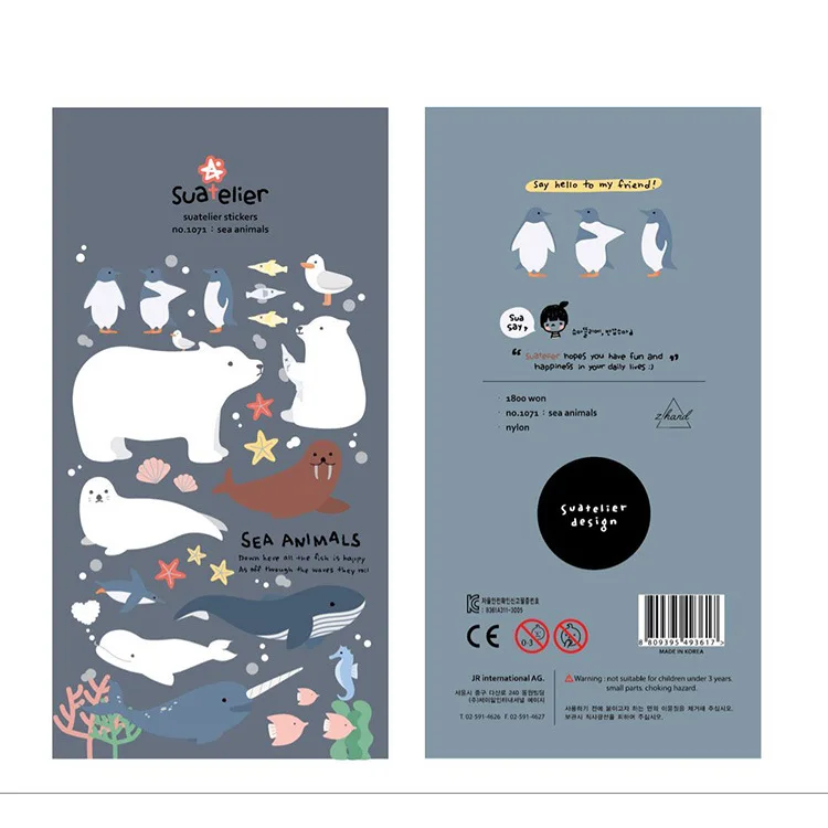 Korean Import Brand Suatelier Kawaii Sea Animals Stickers Scrapbooking Diy Diary Stationery Sticker Art Supplies
Korean Import Brand Suatelier Kawaii Sea Animals Stickers Scrapbooking Diy Diary Stationery Sticker Art Supplies