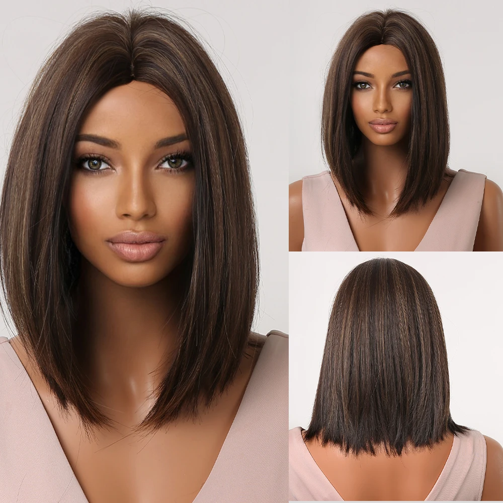 Bob Hair Short Straight Brown Synthetic Wigs Middle Part for Black Women Cosplay Heat Resistant Fiber Hair Wigs Daily Use
Bob Hair Short Straight Brown Synthetic Wigs Middle Part for Black Women Cosplay Heat Resistant Fiber Hair Wigs Daily Use