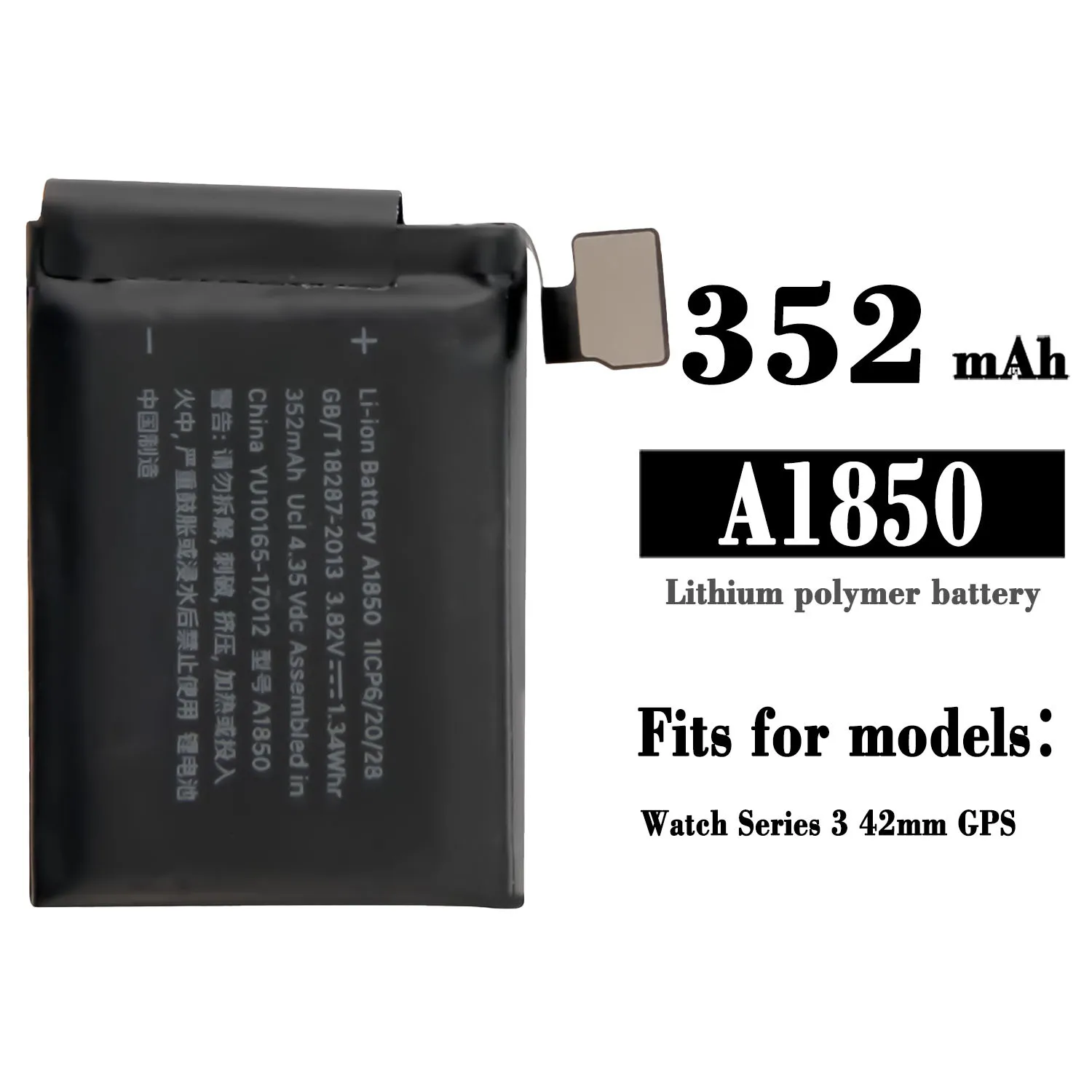 A1850 100% Latest Orginal Replacement Watch Battery For Iphone Apple Watch Series 3-42mm GPS High Quality 352mAh Watch Batteries
A1850 100% Latest Orginal Replacement Watch Battery For Iphone Apple Watch Series 3-42mm GPS High Quality 352mAh Watch Batteries