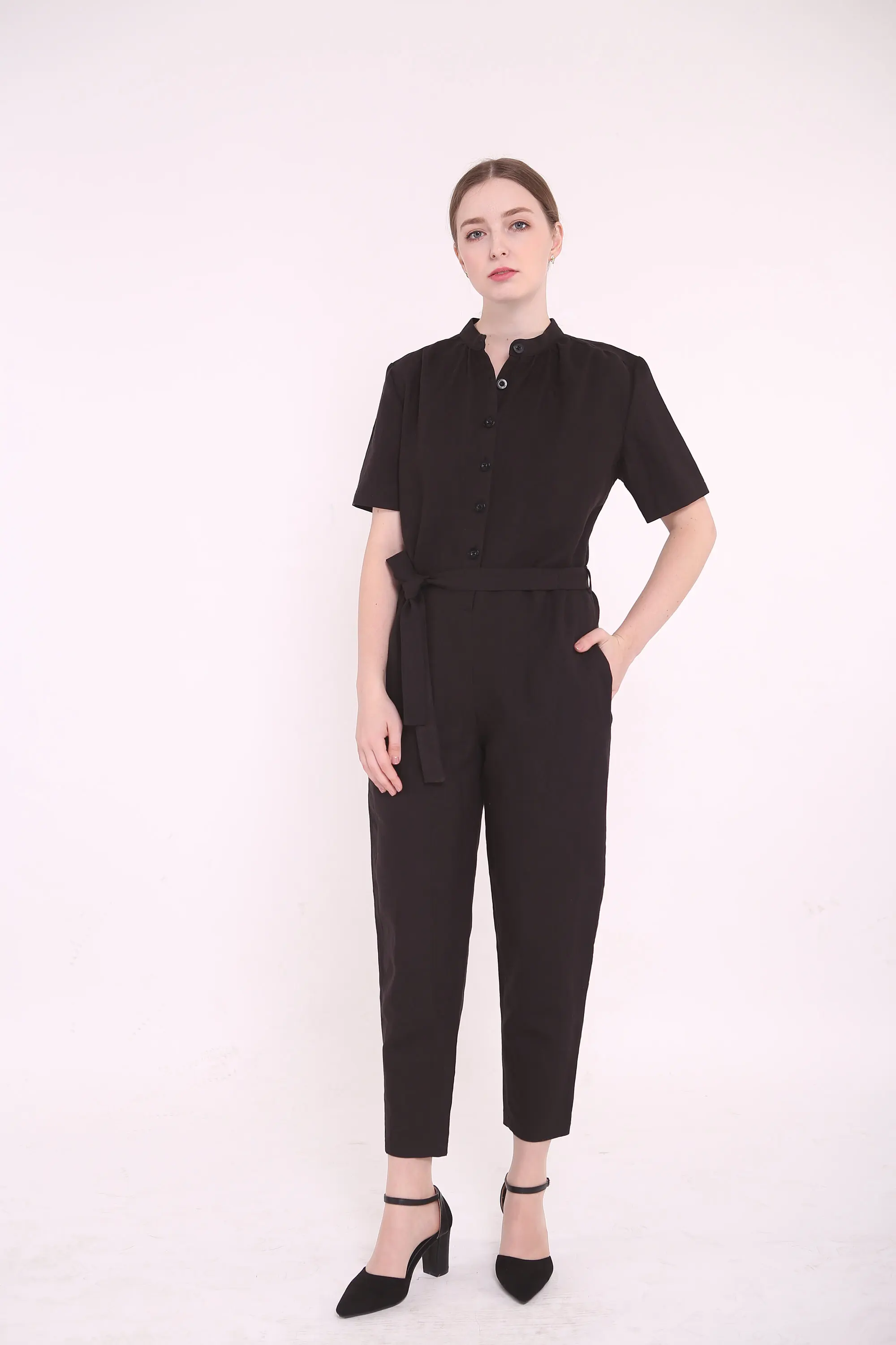 Женский комбинезон из полиэстера, с поясом и ремнем
Женский комбинезон из полиэстера, с поясом и ремнем