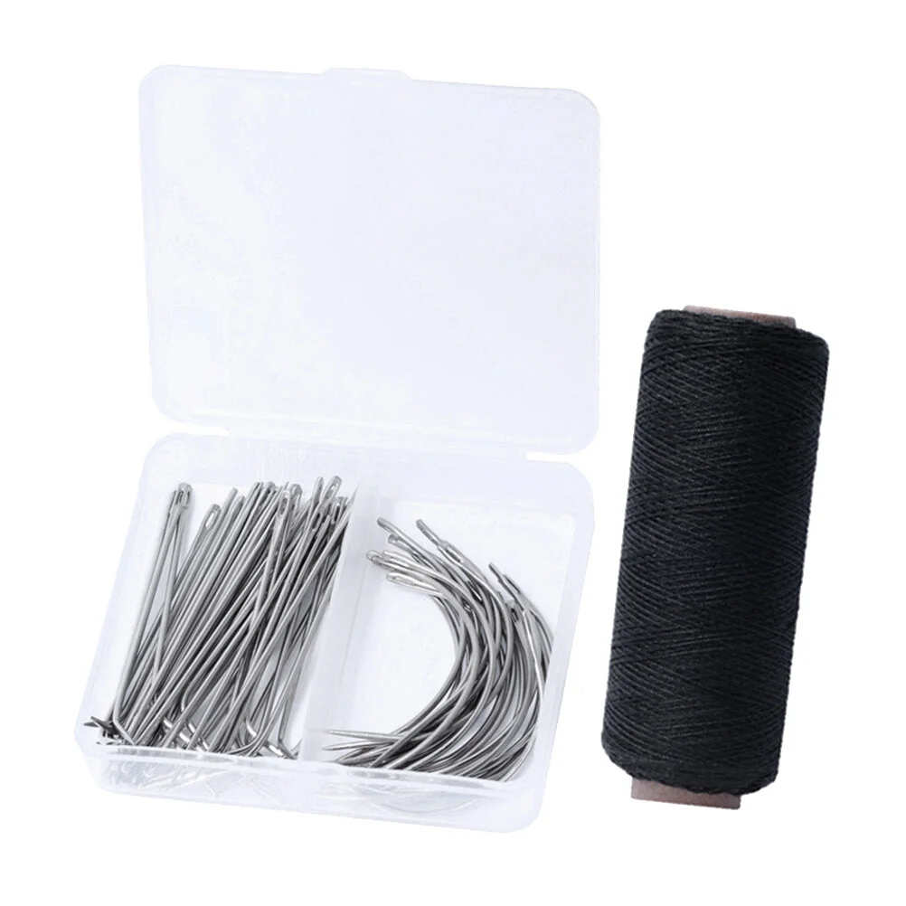 

71pcs Making Needles Set, T & C Curved Needles with 260 Yard Thread for Making, Blocking Knitting, Modelling and