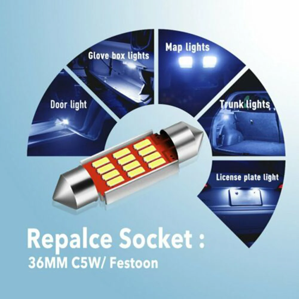 LED Number Plate Light LIGHT BULB Trunk Ligh Universal 36mm C5W36mm 12pcs 4014 SMD 8000KLED Interior Car Bulbs BLUE
LED Number Plate Light LIGHT BULB Trunk Ligh Universal 36mm C5W36mm 12pcs 4014 SMD 8000KLED Interior Car Bulbs BLUE