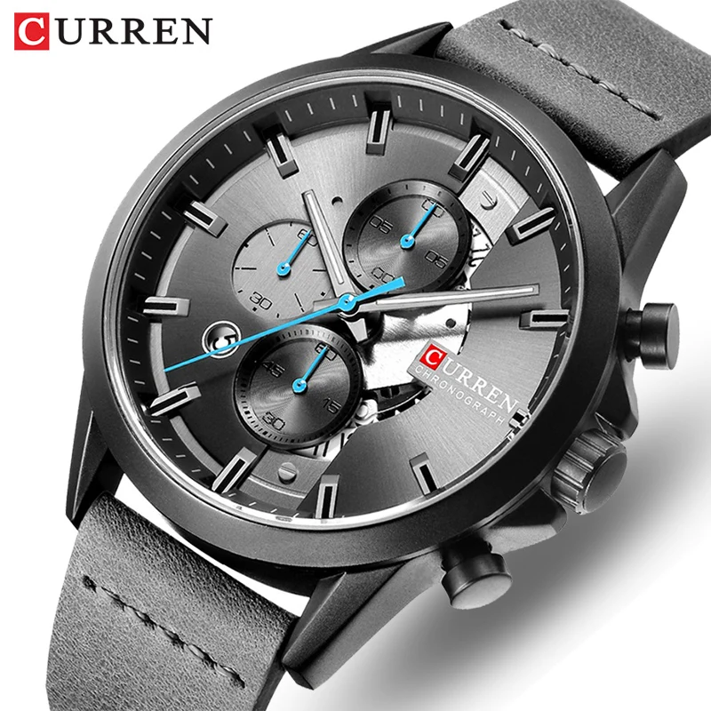 Часы CURREN Мужские кварцевые с хронографом люксовые брендовые модные