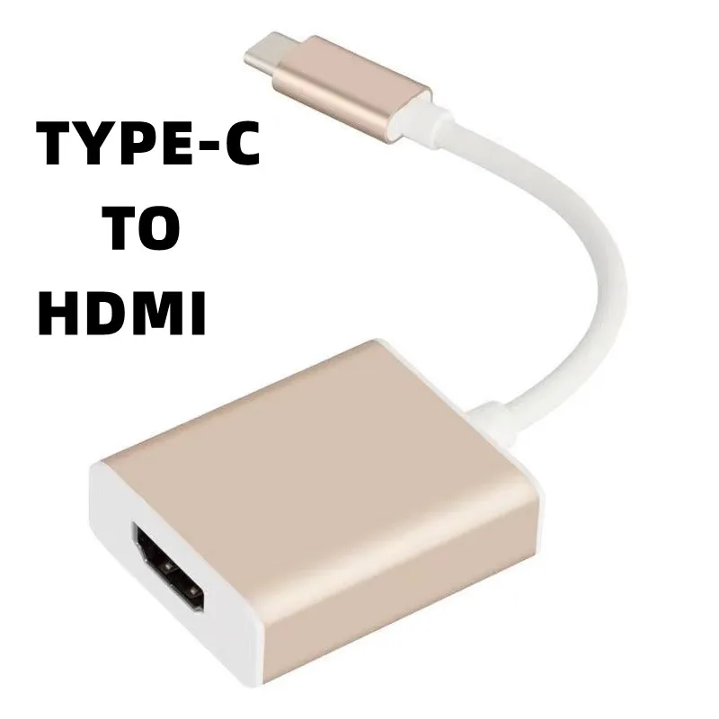 

Type C To HDMI-compatible USB C to HD-MI Video Cable USB3.1 4K 30Hz Converter for MacBook Laptop Type-C to HDTV Display Adapter