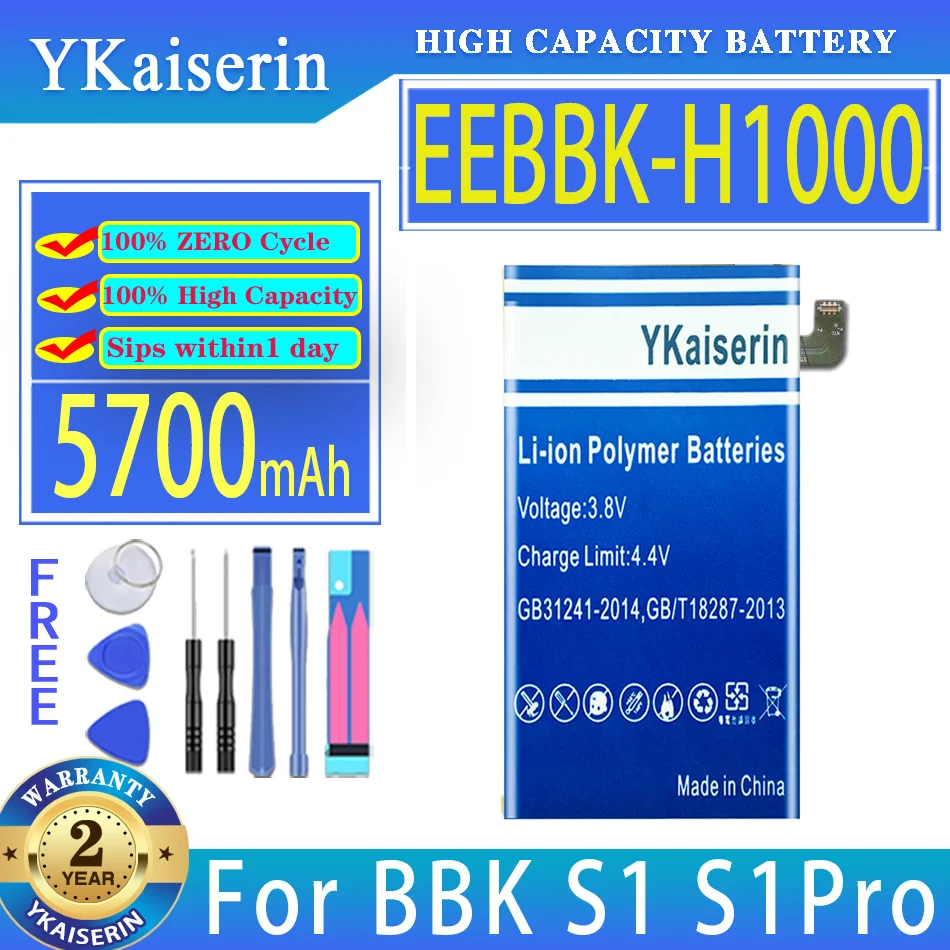 YKaiserin 5700mAh Replacement Battery EEBBK-H1000 For BBK S1 Pro S1Pro Mobile Phone Batteries
YKaiserin 5700mAh Replacement Battery EEBBK-H1000 For BBK S1 Pro S1Pro Mobile Phone Batteries