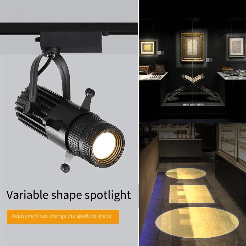 Adjustable Aperture 7w 10w 15w COB Ceiling Variable Pattern LED Spotlight Track Lighting For Bar Restaurant Shop Commercial
Adjustable Aperture 7w 10w 15w COB Ceiling Variable Pattern LED Spotlight Track Lighting For Bar Restaurant Shop Commercial