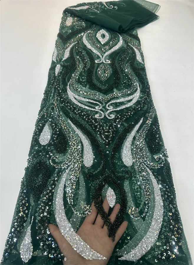 Luxury African Heavy Beaded Lace Fabric 2023 High Quality 5 Yards Nigerian Sequins French Tulle Fabric Material For Wedding
Luxury African Heavy Beaded Lace Fabric 2023 High Quality 5 Yards Nigerian Sequins French Tulle Fabric Material For Wedding