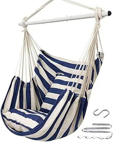 Chair Hanging Chair Swing Large with Anti-Slip Steel Spread Bar-Max 500lbs-2 Cushions
Chair Hanging Chair Swing Large with Anti-Slip Steel Spread Bar-Max 500lbs-2 Cushions
