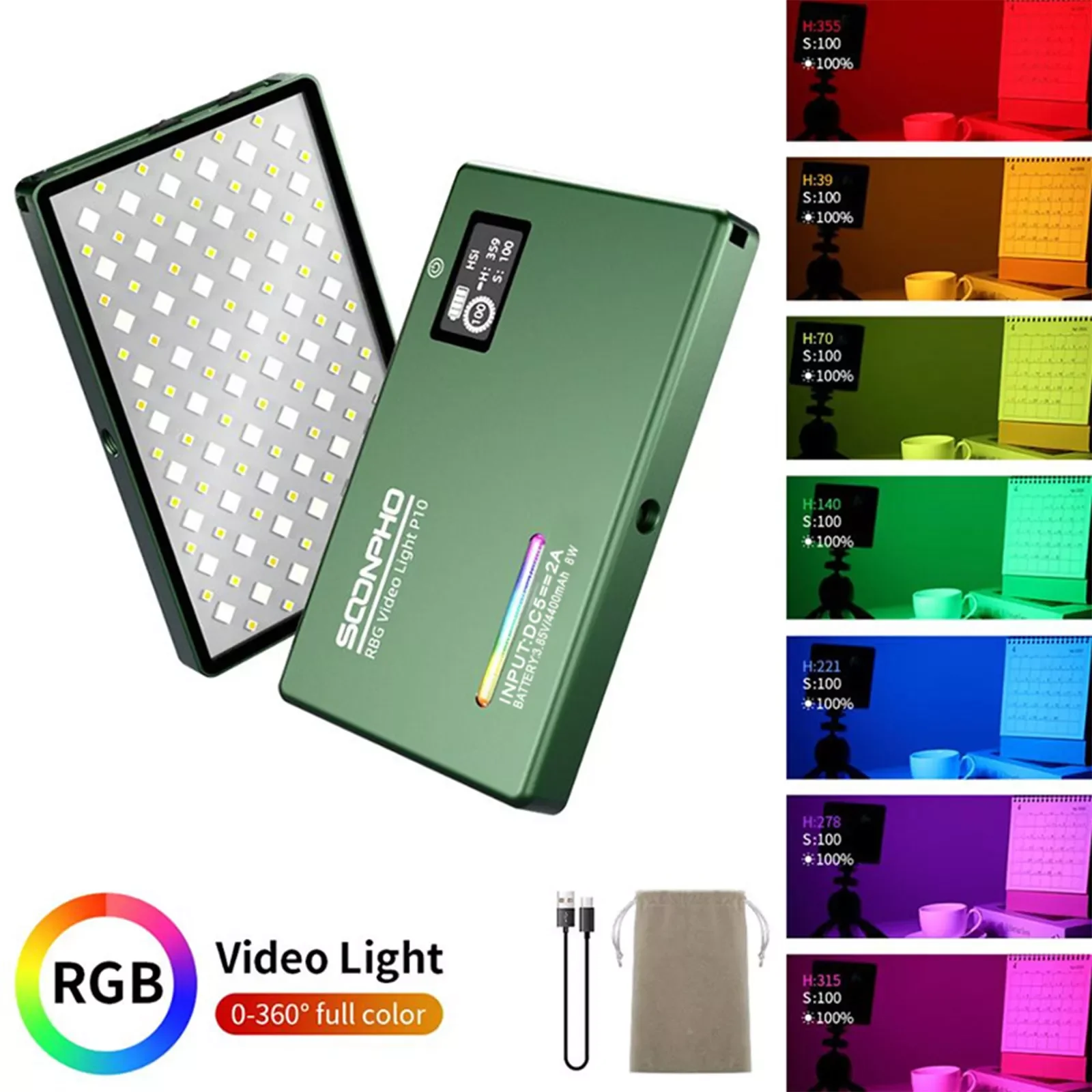 soonpho RGB LED Camera Light Full Color Output Video Light Kit Dimmable 2500K-8500K Bi-Color Panel Light CRI 95+ 
soonpho RGB LED Camera Light Full Color Output Video Light Kit Dimmable 2500K-8500K Bi-Color Panel Light CRI 95+