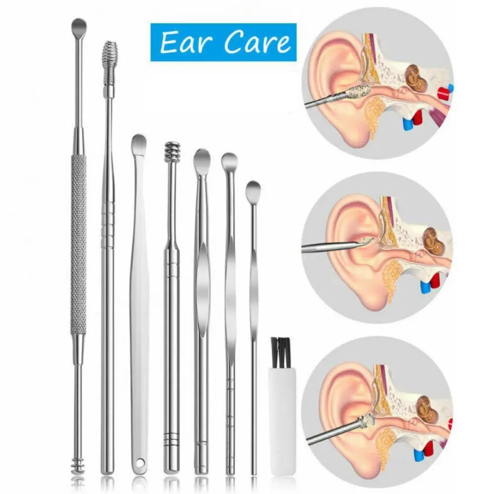 8Pcs Ear Picks with Cleaning Brush Ear Care Stainless Steel Ears Wax Removers Cleaning Tool for Adults
8Pcs Ear Picks with Cleaning Brush Ear Care Stainless Steel Ears Wax Removers Cleaning Tool for Adults