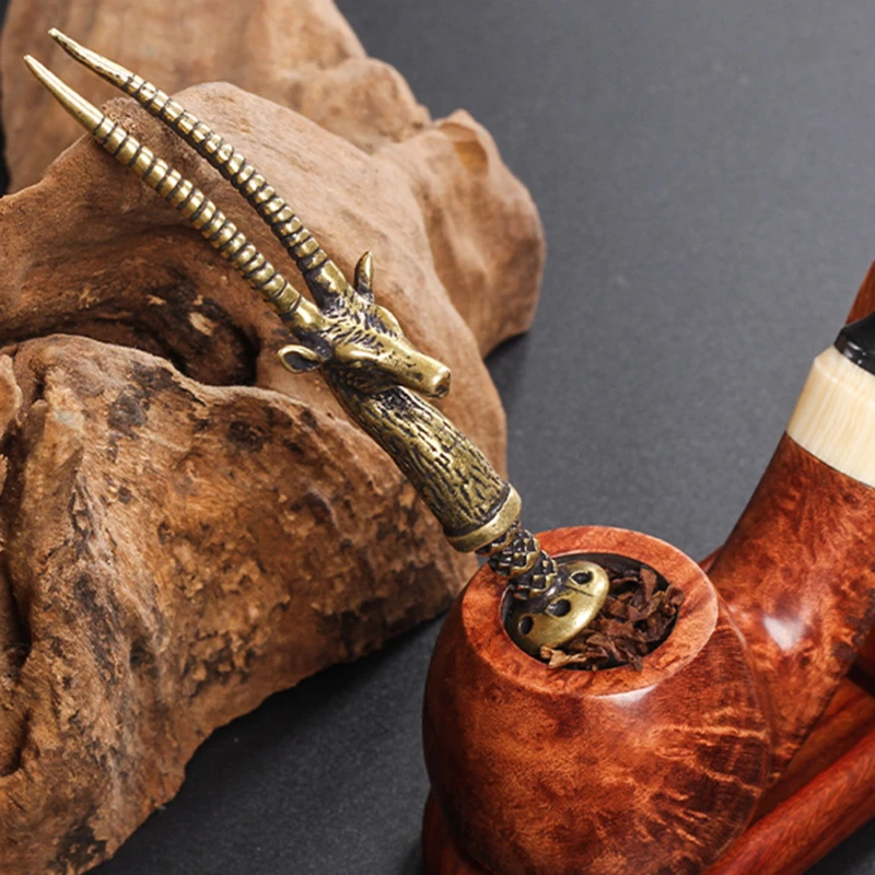 1pcs Brass Carving Deer Pipe Pressing Rod Grinding Cigarette Press Retro Multifunctional Cigarette Tobacco Pipes Accessories
1pcs Brass Carving Deer Pipe Pressing Rod Grinding Cigarette Press Retro Multifunctional Cigarette Tobacco Pipes Accessories
