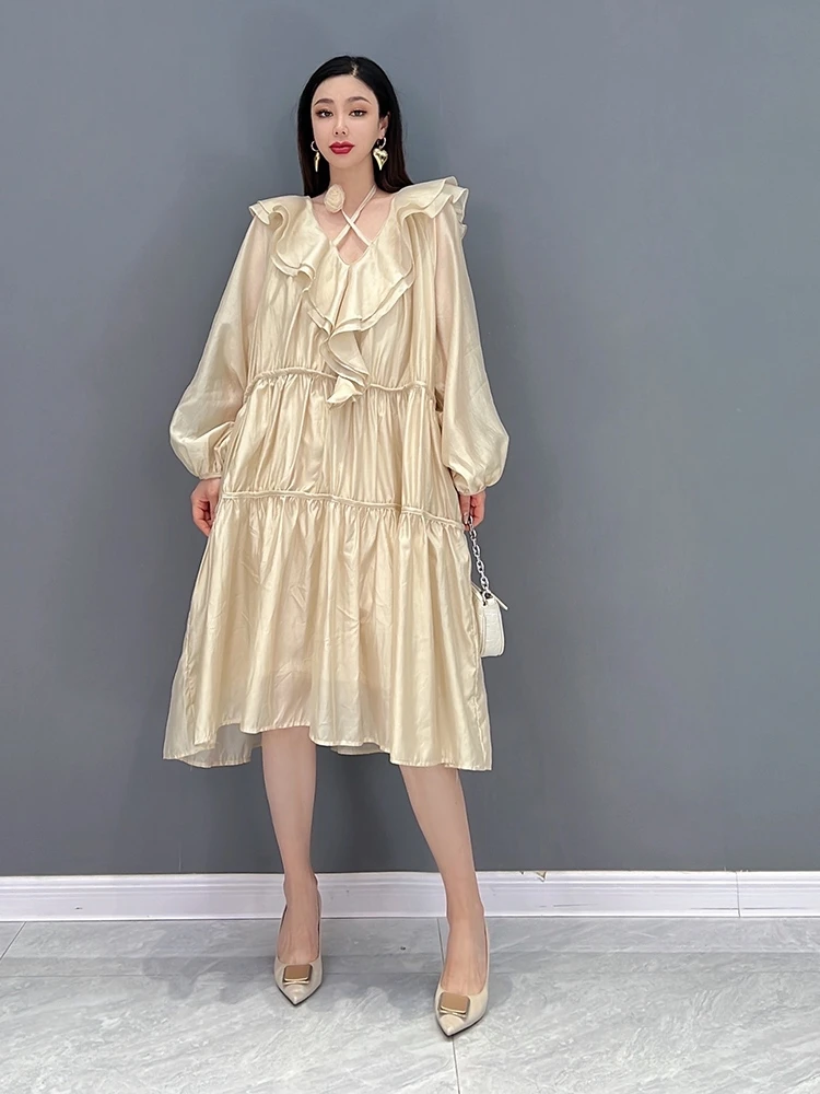 SuperAen 2022 Summer New Fashion Casual A Line V Neck Long Flounced Edge Cake Dresses for Women
SuperAen 2022 Summer New Fashion Casual A Line V Neck Long Flounced Edge Cake Dresses for Women