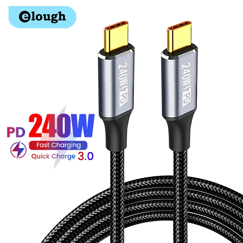 Кабель зарядный Elough с USB Type-C на USB Type-C, 240/100 Вт
Кабель зарядный Elough с USB Type-C на USB Type-C, 240/100 Вт
