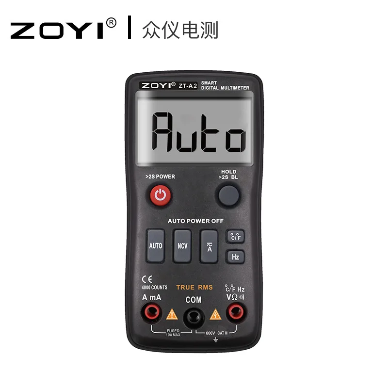 ZOYI ZT-A2 AC/DC Mini Digital Multimeter Ammeter Voltmeter Frequency backlight Residential Meter Diode Voltage NCV Tester 4000C
ZOYI ZT-A2 AC/DC Mini Digital Multimeter Ammeter Voltmeter Frequency backlight Residential Meter Diode Voltage NCV Tester 4000C