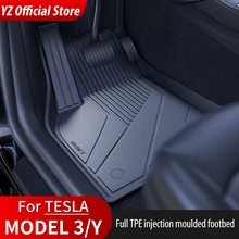 YZ For Tesla Floor Mats Model 3 Y 2021-2023 Car Four Seasons Waterproof Non-slip Floor Mat NEW TPE Special Car Accessories