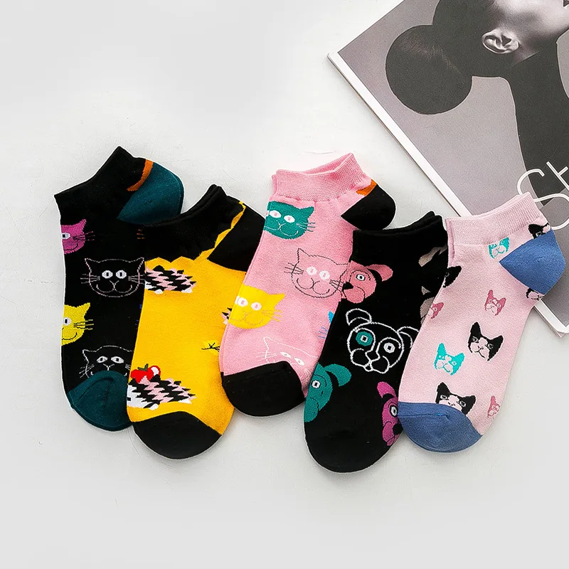 Abstract Cartoon Women Socks Cat Dog Jacquard Cotton Sock Woman Short Japanese Fashion Girls Sox Spring Summer Soft Kawaii Sock
Abstract Cartoon Women Socks Cat Dog Jacquard Cotton Sock Woman Short Japanese Fashion Girls Sox Spring Summer Soft Kawaii Sock