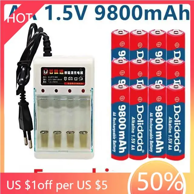 New Tag AA battery 9800 mah rechargeable battery AA 1.5 V Rechargeable New Alcalinas drummey + Free shopping
New Tag AA battery 9800 mah rechargeable battery AA 1.5 V Rechargeable New Alcalinas drummey + Free shopping