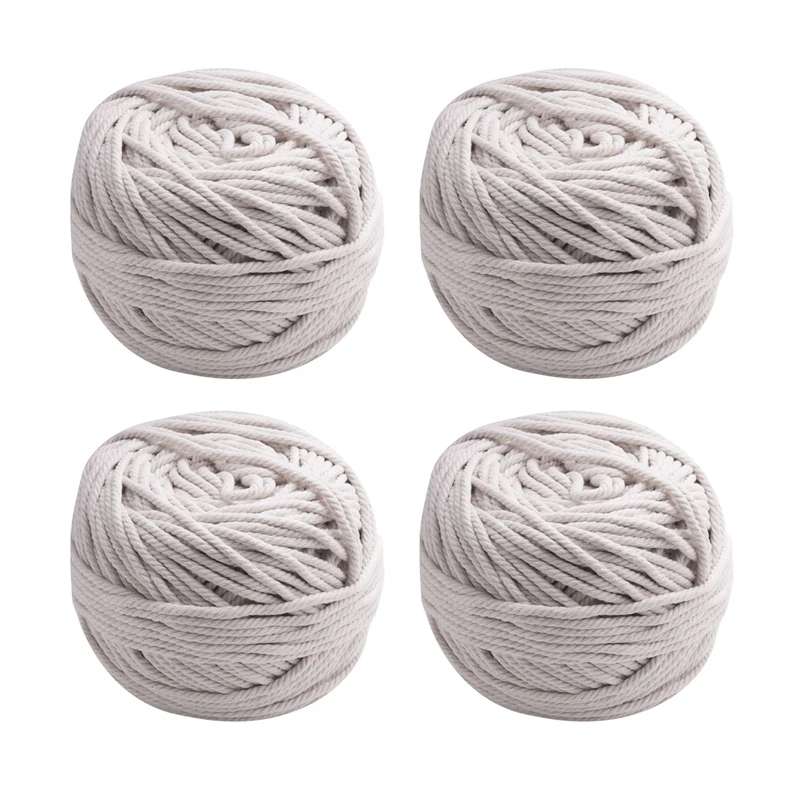 4Pcs Durable 4Mmx100 Meters Natural Beige White Macrame Cotton Twisted Cord Rope DIY Home Textile Accessories Craft
4Pcs Durable 4Mmx100 Meters Natural Beige White Macrame Cotton Twisted Cord Rope DIY Home Textile Accessories Craft