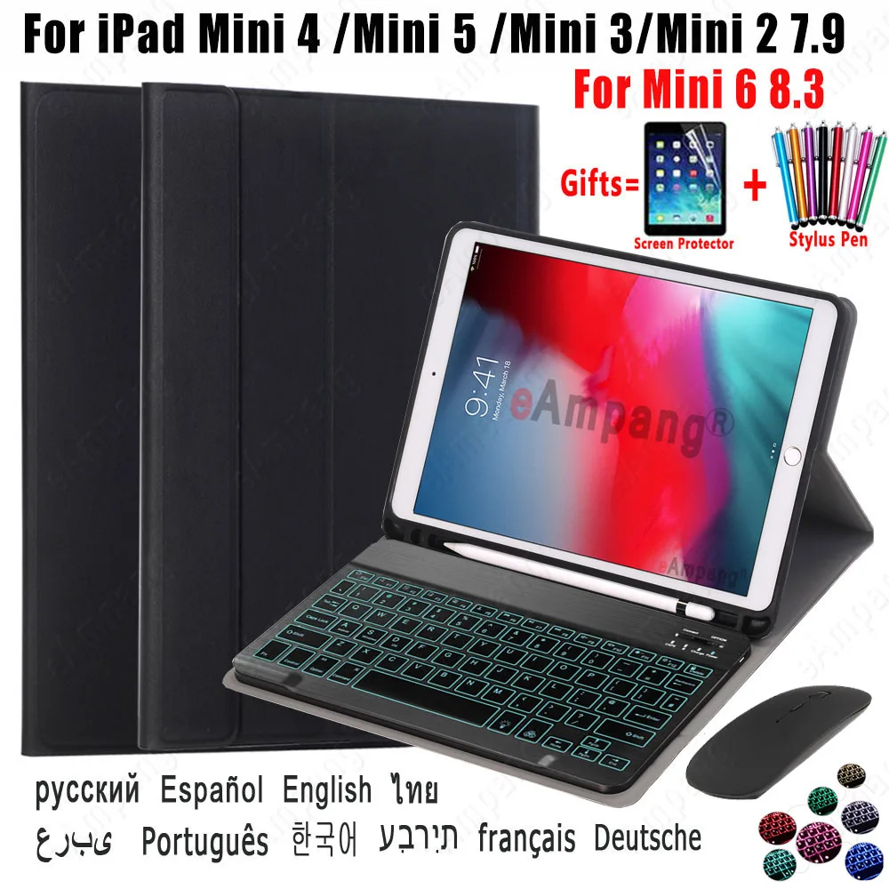 For Apple iPad Mini 2019 Mini 5 4 Mini 4 7.9 Case with Backlit Keyboard Cover for iPad Mini 6 2021 6th Mini 1 2 3 Keyboard Case
For Apple iPad Mini 2019 Mini 5 4 Mini 4 7.9 Case with Backlit Keyboard Cover for iPad Mini 6 2021 6th Mini 1 2 3 Keyboard Case