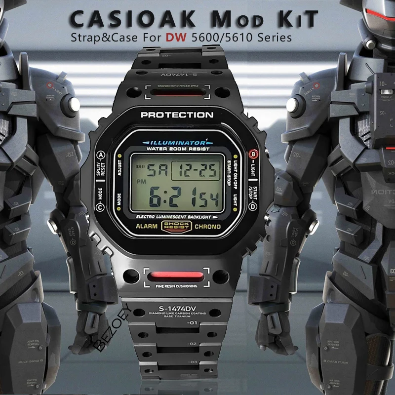 Mod Kit for Casioak G-SHOCK Stainless Steel Case Frame Metal Band Strap&Bezel Replacements for DW5600 DW5610 GWM5610
Mod Kit for Casioak G-SHOCK Stainless Steel Case Frame Metal Band Strap&Bezel Replacements for DW5600 DW5610 GWM5610