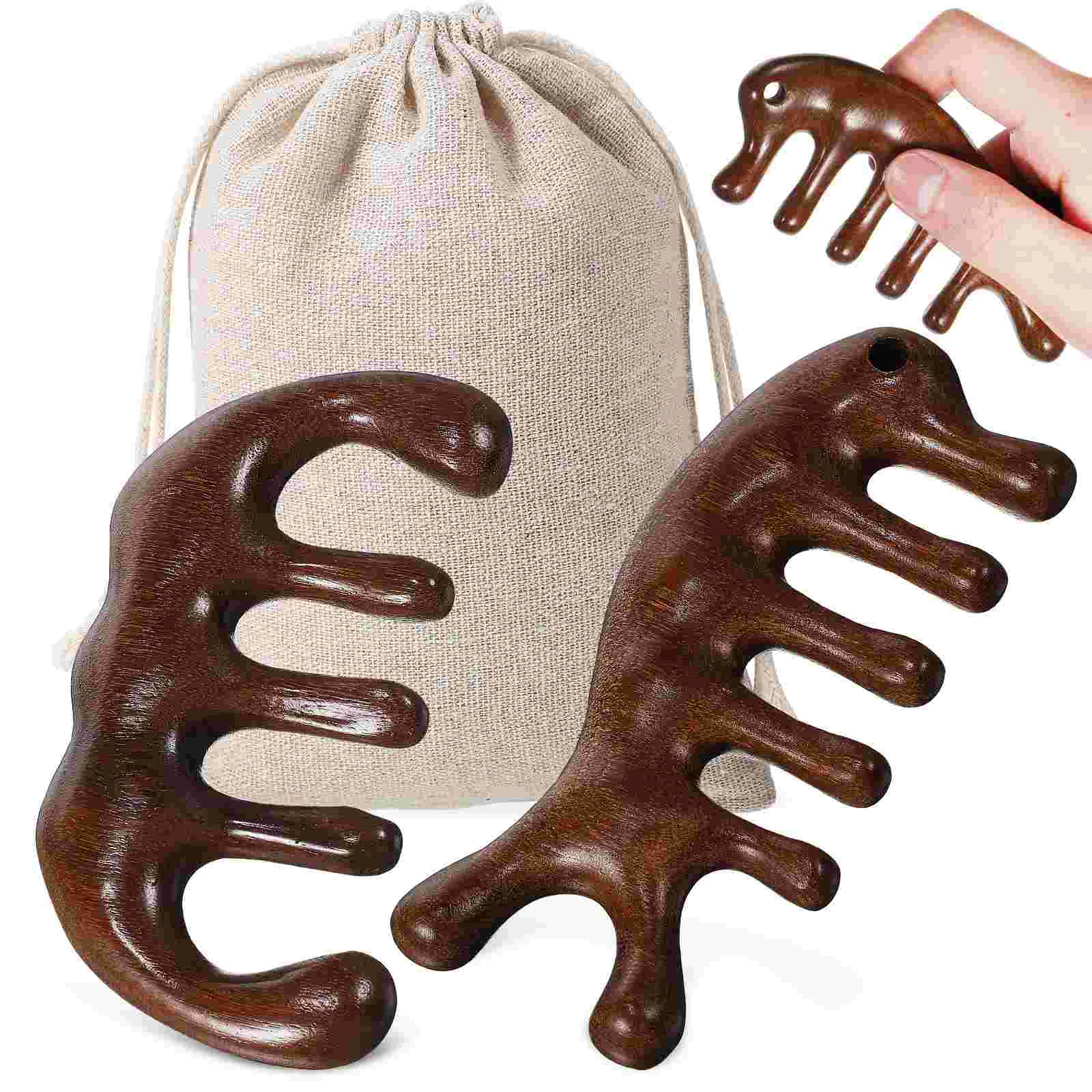 2 шт., деревянные гребни для массажа головы 
2 шт., деревянные гребни для массажа головы