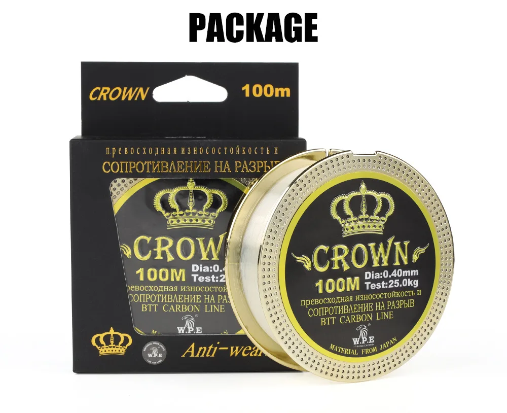 Brand CROWN 100m 0.20mm-0.60mm Fluorocarbon coating 10KG-41KG fishing Line Carbon Fiber Carp fishing tackle
Brand CROWN 100m 0.20mm-0.60mm Fluorocarbon coating 10KG-41KG fishing Line Carbon Fiber Carp fishing tackle